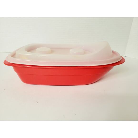Vintage Tupperware Play Boat Toy with Captain, Flag & Floats - Picture 1 of 4